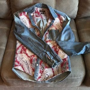 Paisley button down. Love this shirt, but too snug